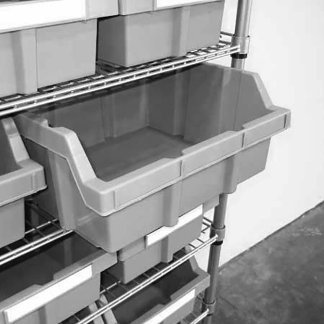 XL Gray Bins for Commercial Bin Rack (2-Pack)