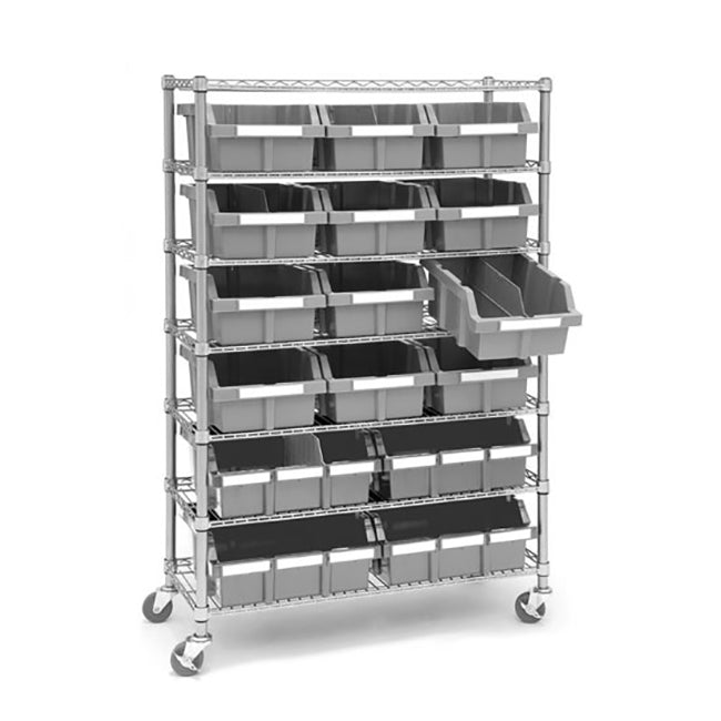 XL Gray Bins for Commercial Bin Rack (2-Pack)