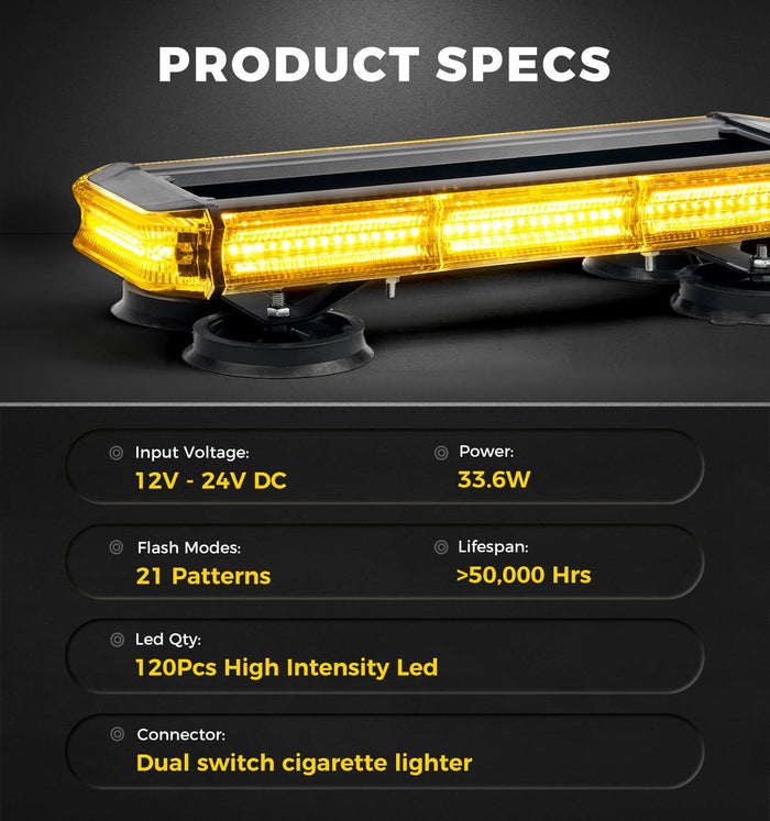 Xprite 14 inch LED Rooftop Emergency Strobe Light