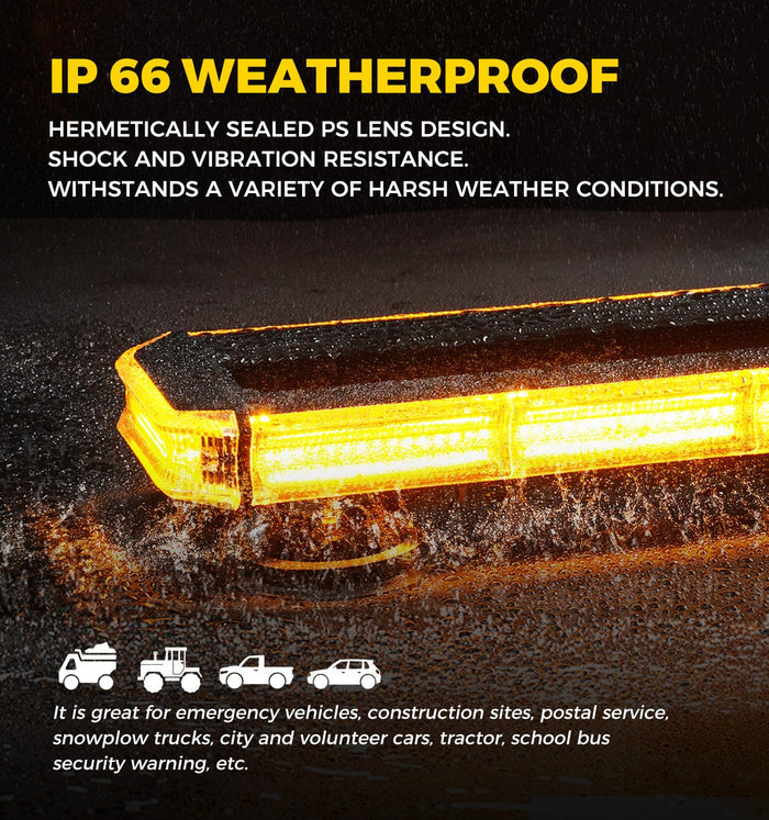Xprite LED 150 Rooftop Emergency Strobe Light Bar w/Control Panel Magnetic Base