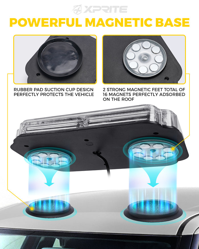Xprite Mini Strobe Light Bar featuring American Flag Design | Flag Series