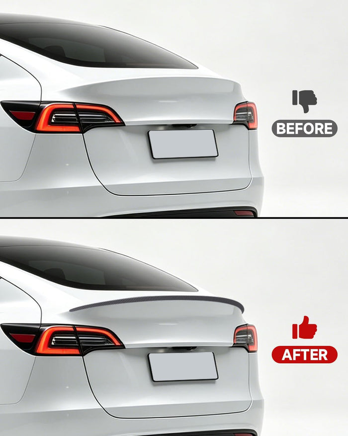 Xprite Rear Spoiler for Tesla Model Y 2020–2024 Matte Carbon Fiber Trunk Lip Wing