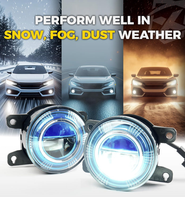 Xprite White or Amber LED Fog Lights 2016-2025 Honda | Jeep
